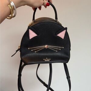 Kate Spade Black and Pink Cat Mini Bag